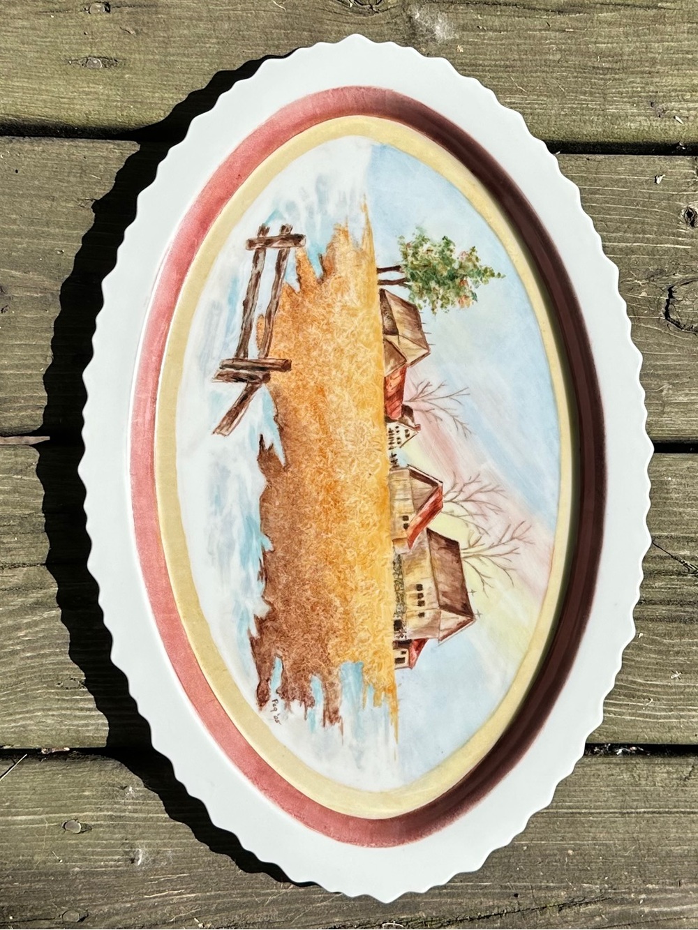 Vintage Hand Painted, Signed Tray
